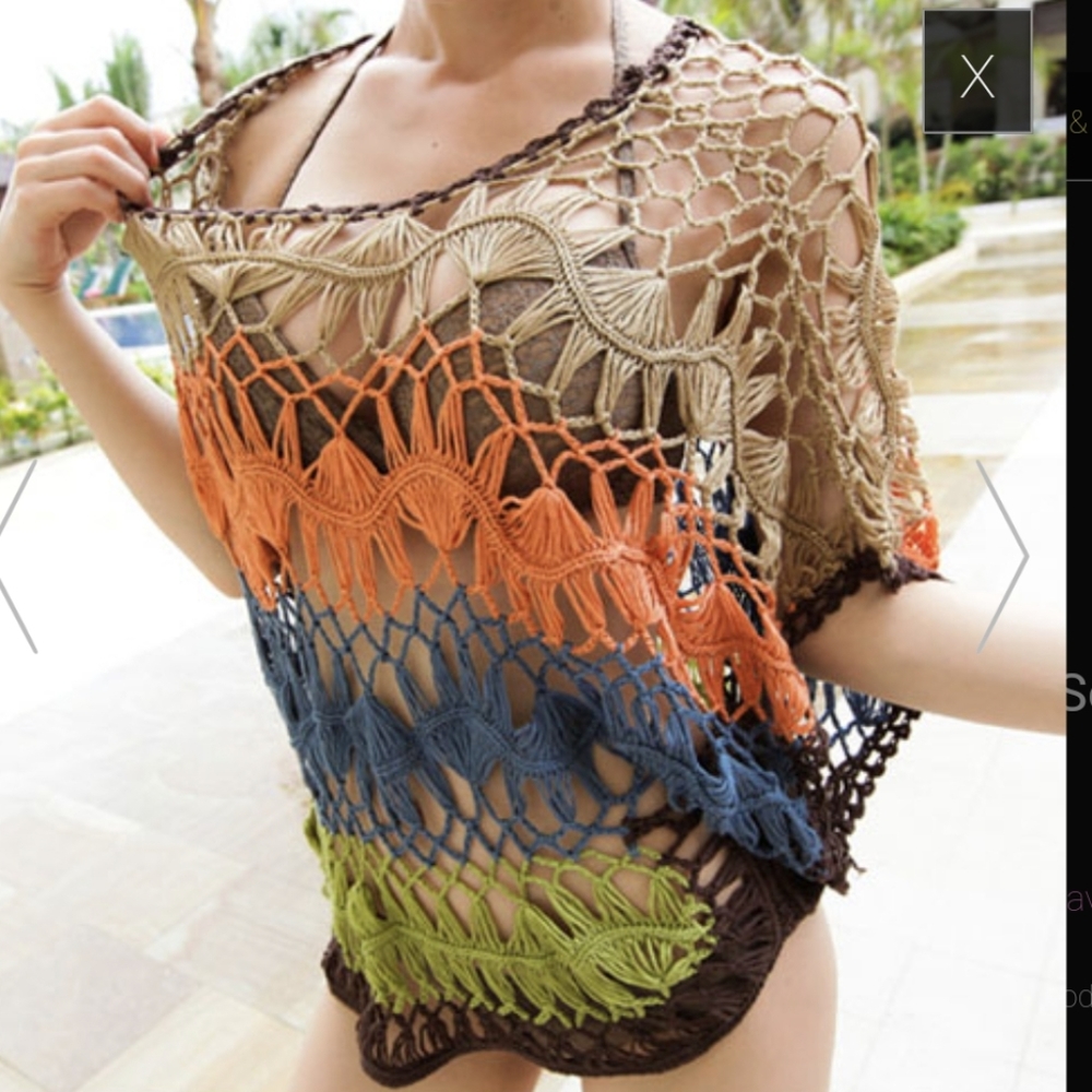 Luulla Mixed Colored Sexy Grid Cut Out Swim Cover up